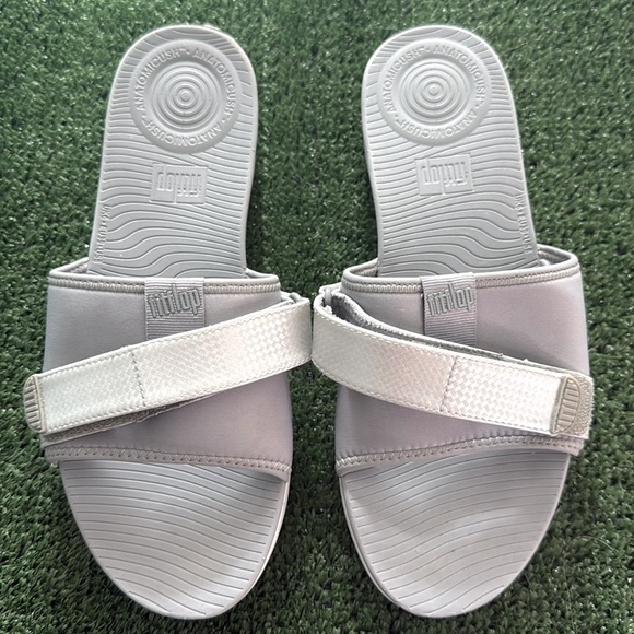 FitFlop women’s Gray Slide Sandals - Picture 1 of 9